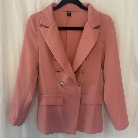 Niay Jackets & Blazers - Women's Pink Double-Breasted Blazer